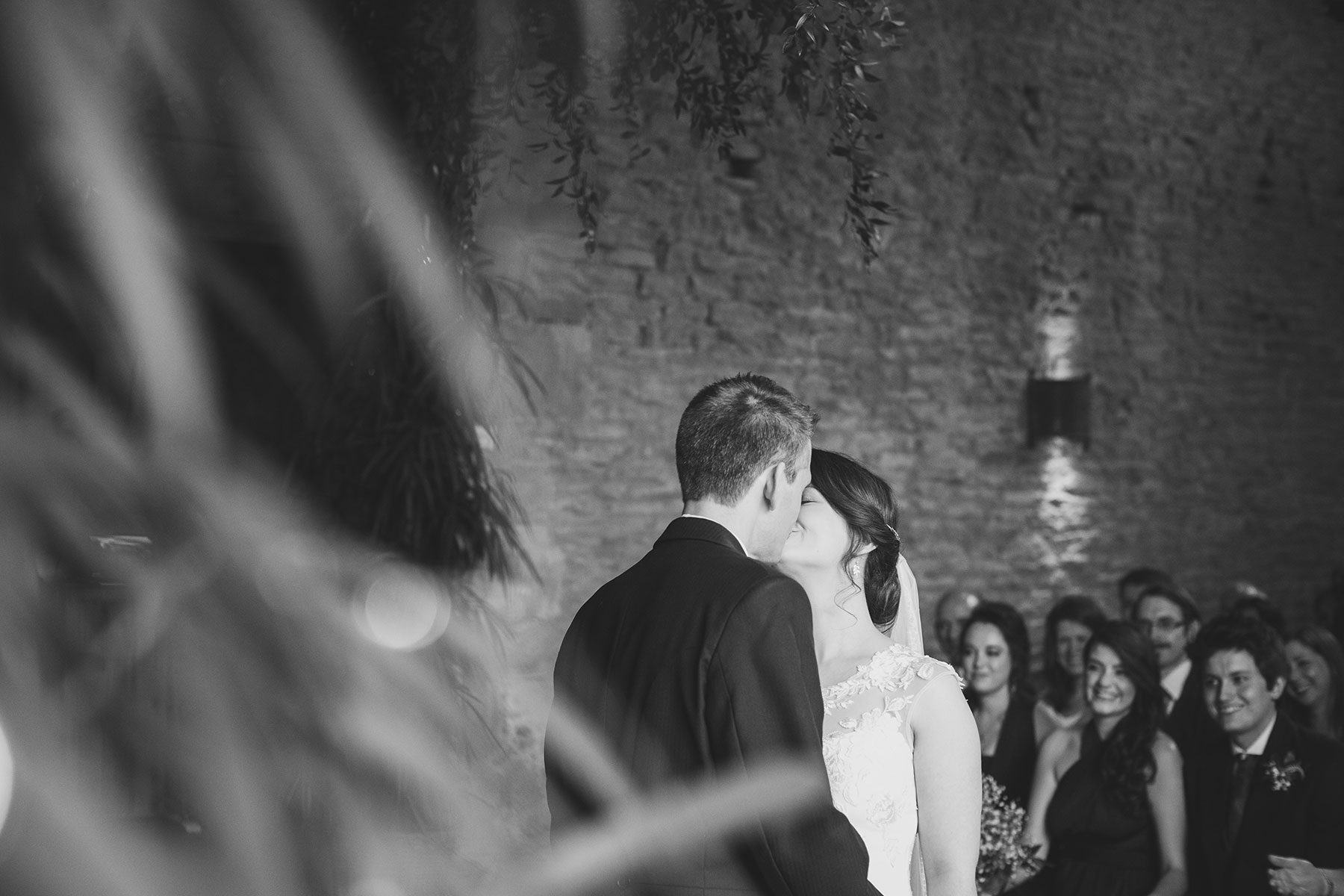 The Kiss - Wedding Photography in Cheltenham, Cripps Stone Barn | Bullit Photography