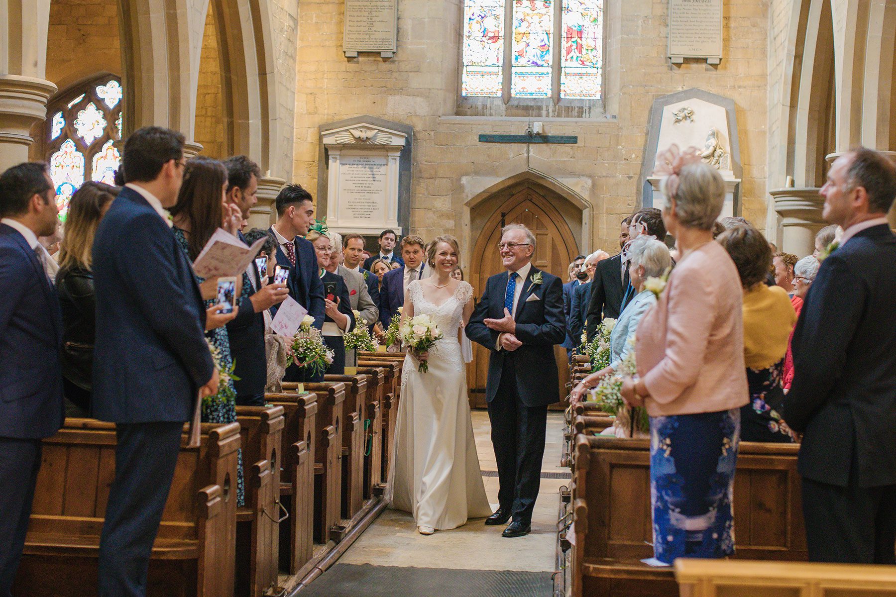 Walking down the aisle - Reportage Wedding Photography in Cheltenham, Gloucestershire & the Cotswolds | Bullit Photography.