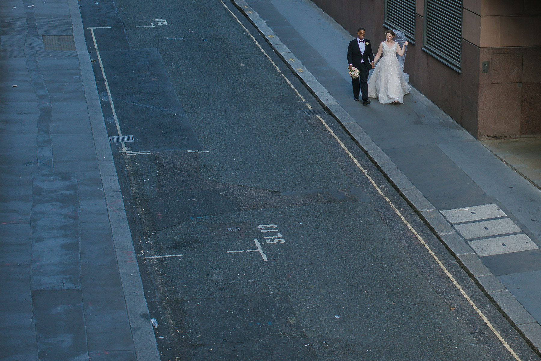 couple walking in london