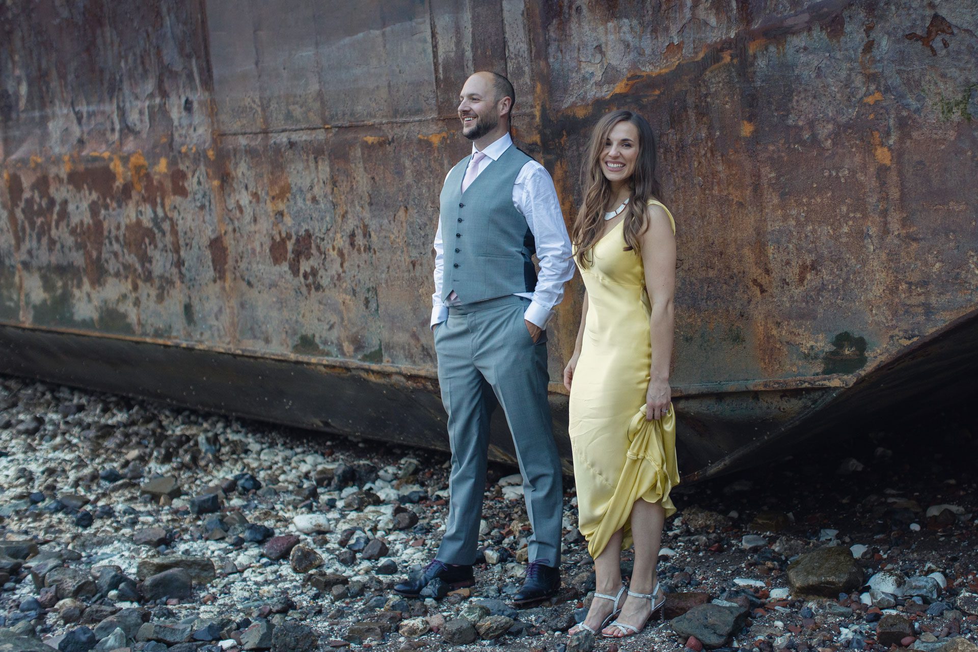 stylish wedding photography down by the river