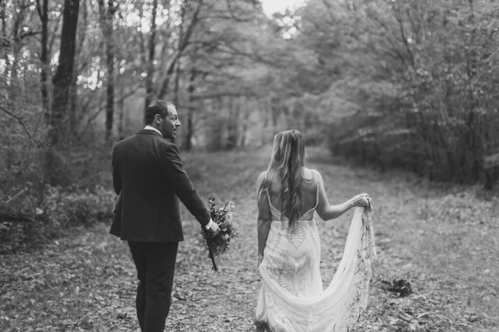 walking through the woods